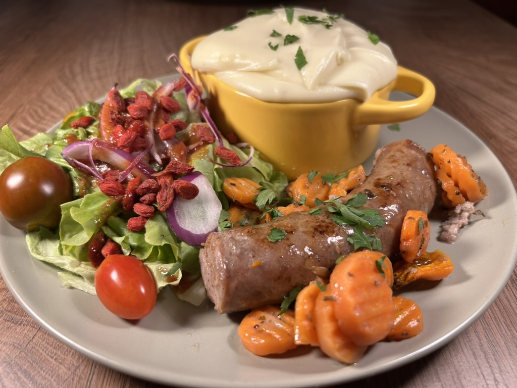 Aligot Saucisse Aveyronnais du restaurant Les Jardins de l'Archevêché à Albi